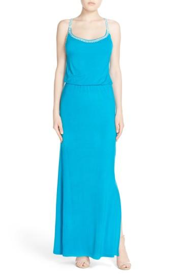 Women's Fraiche By J Crochet Trim Maxi Dress