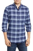 Men's Nordstrom Men's Shop Traditional Fit Plaid Sport Shirt, Size - Blue