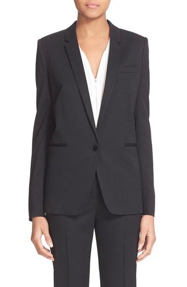 Women's The Kooples 'timeless' Stretch Wool Jacket Us / 34 Fr - Black