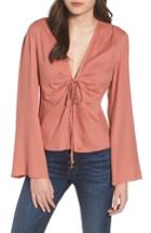 Women's Leith Tie Front Blouse - Coral