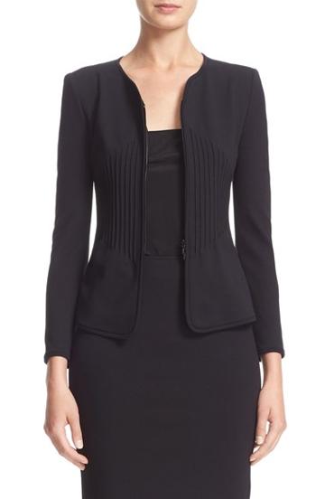 Women's Armani Collezioni Milano Jersey Pintuck Jacket
