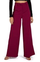 Women's Missguided Crepe Wide Leg Trousers Us / 6 Uk - Burgundy