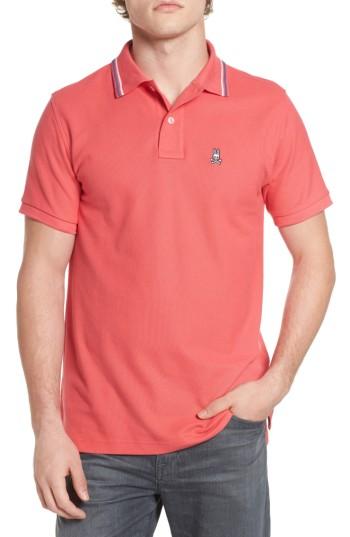 Men's Psycho Bunny Tipped Logo Applique Polo (s) - Orange