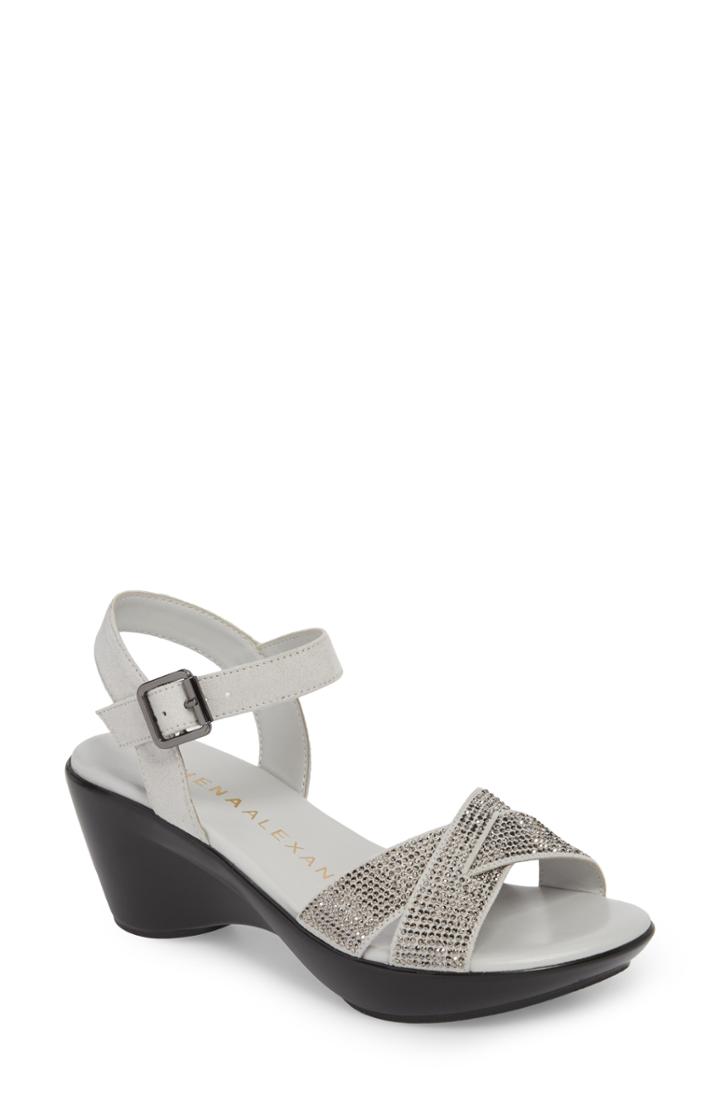 Women's Athena Alexander Florence Wedge Sandal M - Grey