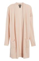 Women's Halogen Rib Knit Wool & Cashmere Cardigan - Pink