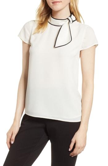 Women's Cece Tie Neck Blouse, Size - White