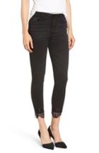 Women's Wit & Wisdom High Waist Lace Trim Ankle Skimmer Jeans - Black