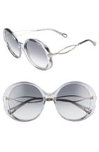 Women's Chloe Petal 57mm Gradient Round Sunglasses - Grey/ Light Grey