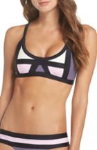 Women's Pilyq Color Block Halter Bikini Top, Size D - Purple