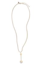 Women's Canvas Jewelry Long Imitation Pearl Pendant Necklace