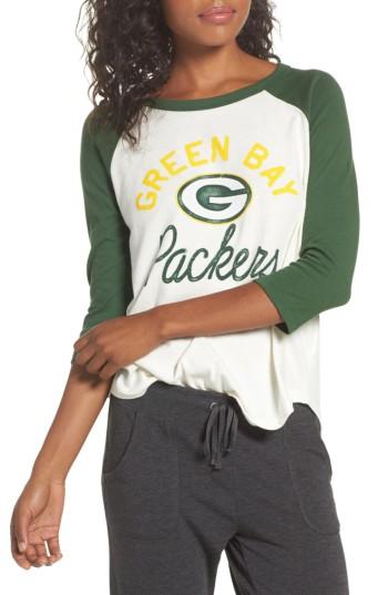 Women's Junk Food Nfl Green Bay Packers Raglan Tee - White