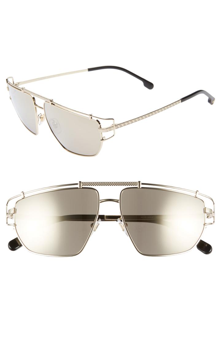 Men's Versace Navigator 57mm Sunglasses - Pale Gold