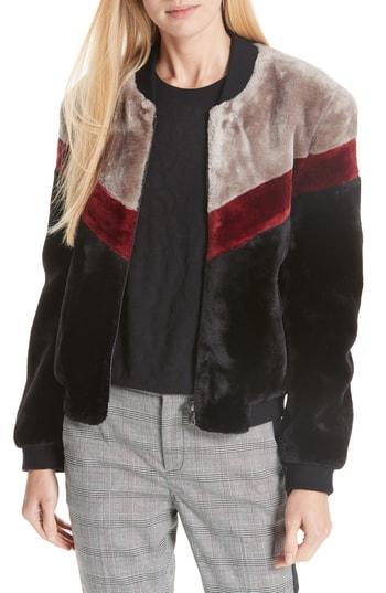 Women's Joie Vesna Faux Fur Jacket - Black