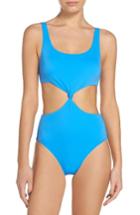 Women's Solid & Striped Bailey One-piece Swimsuit - Blue