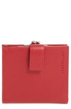 Women's Longchamp 'le Foulonne' Pebbled Leather Wallet - Red