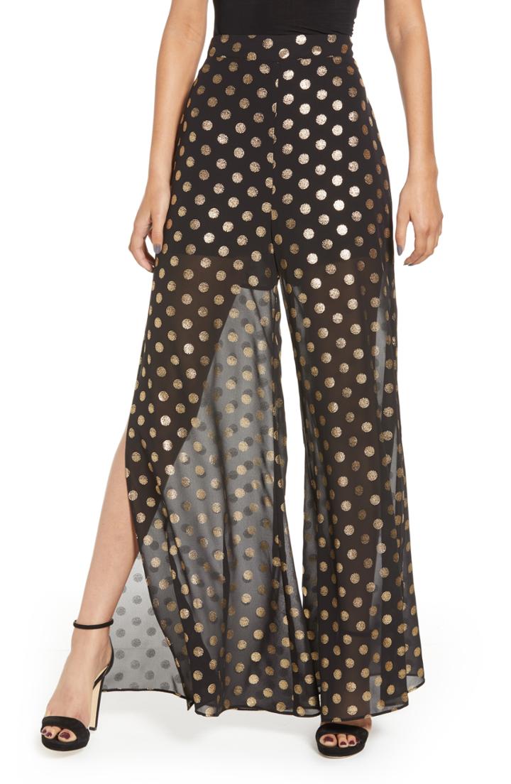 Women's Show Me Your Mumu Cosmic Dot Gold Pants - Black