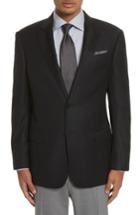 Men's Armani Collezioni G-line Trim Fit Wool Blazer L Eu - Black