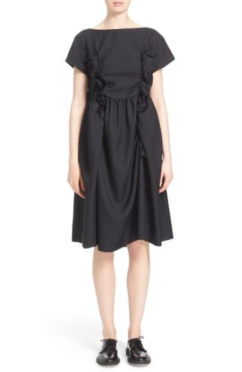 Women's Tricot Comme Des Garcons Ruffle Trim Twill Dress