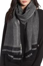 Women's Eileen Fisher Woven Stripe Scarf, Size - Black