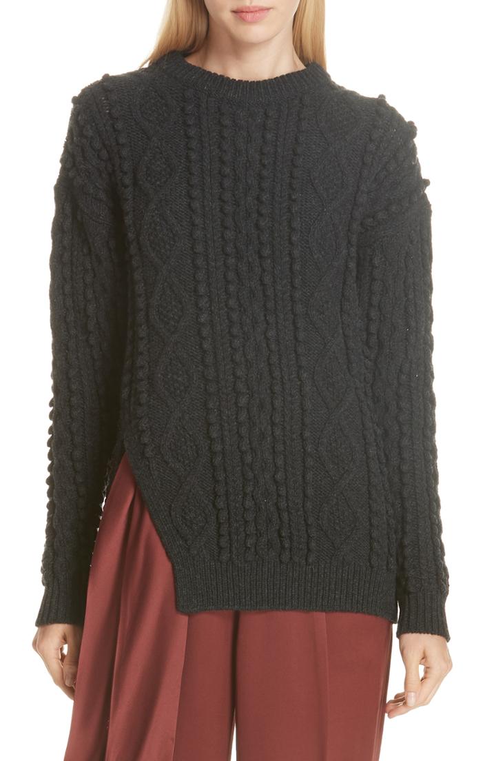 Women's 3.1 Phillip Lim Popcorn & Cable Knit Sweater - Grey