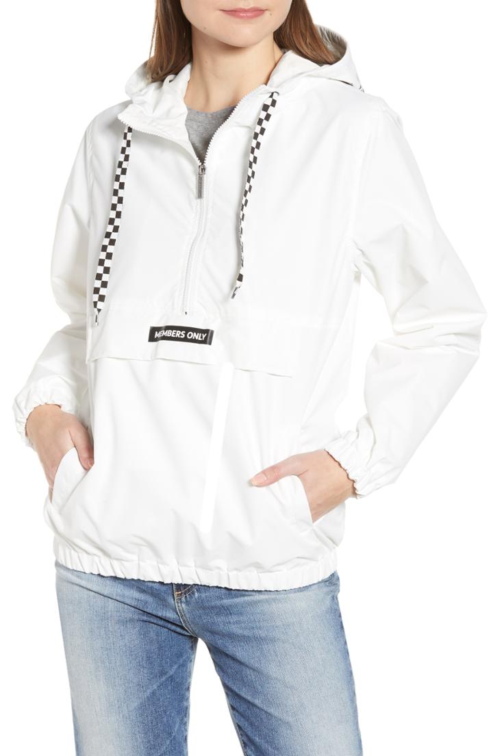 Women's Members Only Hooded Anorak - White