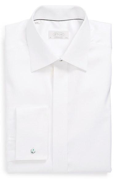 Men's Eton Contemporary Fit French Cuff Tuxedo Shirt .5 - White