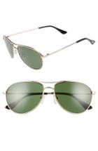 Women's Brightside Orville 58mm Mirrored Aviator Sunglasses - Gold/ Green