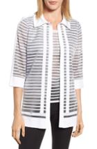 Women's Ming Wang Stripe Jacquard Jacket - White