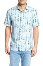 Men's Tommy Bahama Right On Tide Silk Blend Camp Shirt - Blue