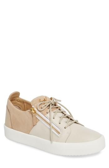 Men's Giuseppe Zanotti Colorblocked Zip Sneaker Us / 43eu - Beige