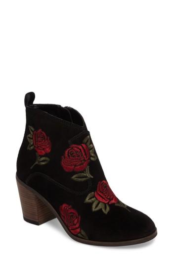 Women's Lucky Brand Pexton Embroidered Bootie .5 M - Black