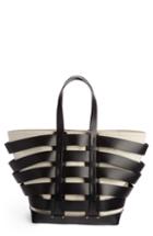 Paco Rabanne Cage Leather & Canvas Tote -