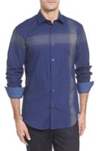 Men's Bugatchi Classic Fit Ombre Stripe Sport Shirt, Size - Blue
