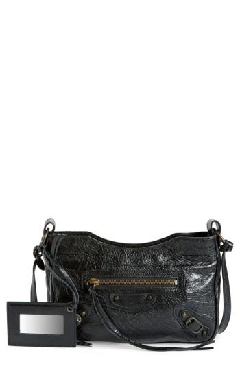 Balenciaga Classic Hip Leather Crossbody Bag - Black