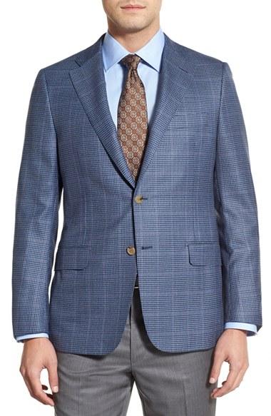 Men's Hickey Freeman Classic Fit Check Wool Sport Coat