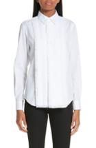 Women's Comme Des Garcons Long Sleeve Pleat Trim Shirt - White