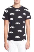 Men's Maison Kitsune Fox Eye Print Cotton T-shirt - Black