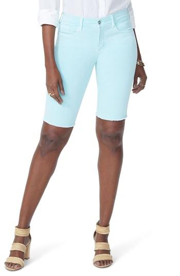 Women's Nydj Briella Frayed Hem Bermuda Shorts - Blue