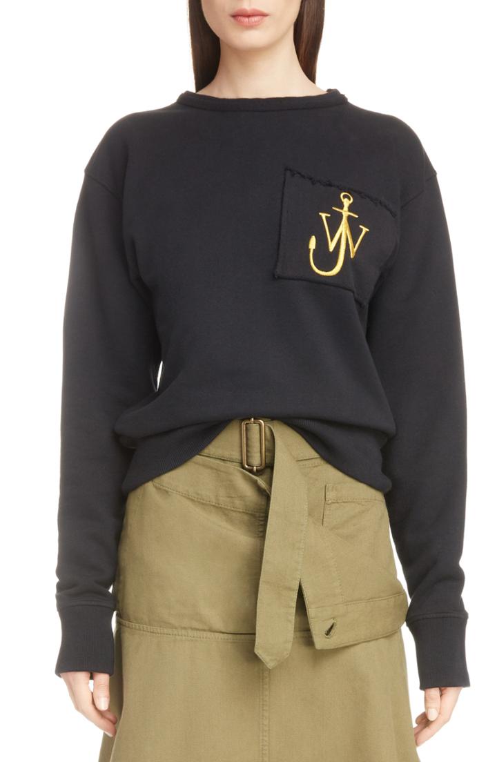Women's Jw Anderson Raw Edge Logo Sweatshirt