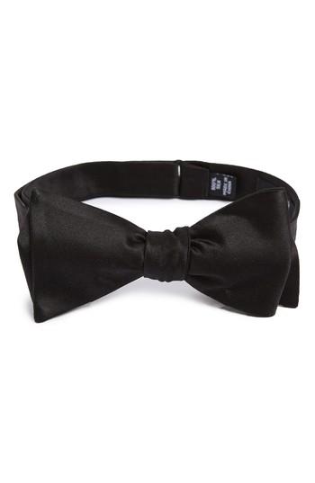Men's Nordtrom Men's Shop Silk Bow Tie, Size - Black