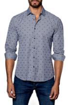 Men's Jared Lang Dot Sneaker Sport Shirt - Blue