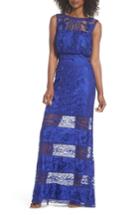 Women's Tadashi Shoji Kaisra Embroidered Lace Gown - Blue