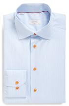Men's Eton Slim Fit Stripe Dress Shirt - Blue