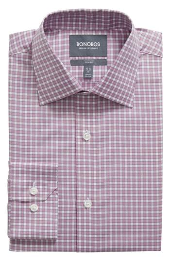Men's Bonobos Bahen Slim Fit Check Dress Shirt .5 33 - Pink