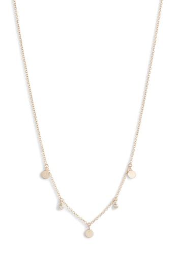 Women's Zoe Chicco Itty Bitty Diamond & Round Disc Station Necklace