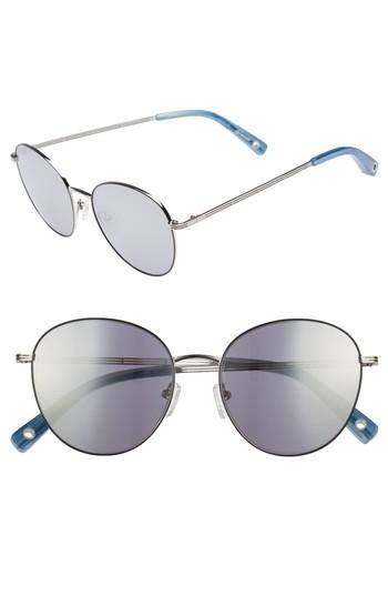 Women's Elizabeth And James Gilmour 53mm Round Sunglasses & Beaded Chain - Silver/ Silver