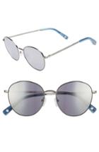 Women's Elizabeth And James Gilmour 53mm Round Sunglasses & Beaded Chain - Silver/ Silver