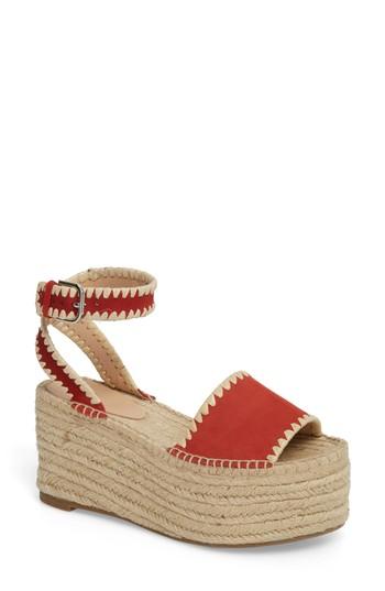 Women's Pour La Victoire Ria Espadrille Platform Sandal .5 M - Red