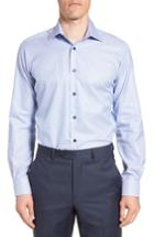 Men's David Donahue Trim Fit Stripe Dress Shirt .5 - 32/33 - Blue
