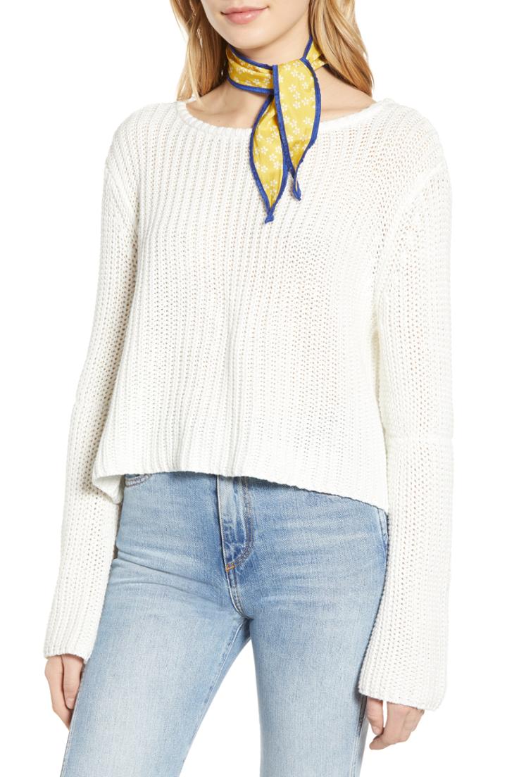 Women's Free People Dixie Print Neck Tie, Size - Yellow